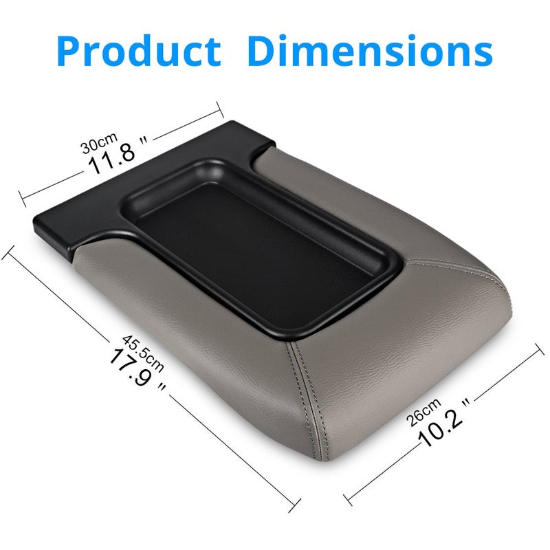 VANJING Compatible with Center Console Lid Armrest Kit Cadillac Chevrolet GMC Pickup Truck Suburban Tahoe Silverado Sierra Yukon XL-Replaces 19127365 Light Gray - Image 2